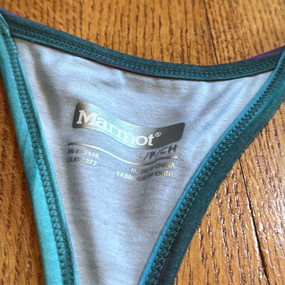 Marmot blue/teal tank top size small - Picture 2 of 4